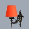 Devansh Metal Electric Wall Light in Antique Gold Colour with Orange Shade Count of 1 Light