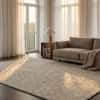 Jaipur Rugs Soft Diamond Wool And Viscose 6x9 Feet Savannah Green And Undyed White Dhurrie Carpet