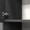 Aluminium Black Profile 2 Fluted Glass Handless Shutters Wall Cabinet In Slate Grey Finish