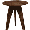 Crescent Solid Wood  Side Table Walnut Finish