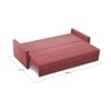 Alta 3 Seater Pull Out Sofa cum Bed  in Pink Colour