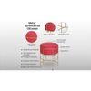 Atlas Solid Wood  Ottomon in  Red Colour