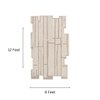 Handmade Wool Shaped Rug Modern Abstract Beige 9 x 12 Feet Carpet