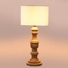 Devansh Off White Cotton Table Lamp With  Wood Natural Base  (7X17.5 Inches)-2