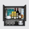 Aluminium Black Profile 2 Tinted Glass Handless Shutter  In Slate Grey Finish