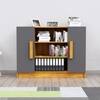 Hexa Engineered Wood Bookshelf in Giant Wood and Slate Grey Colour