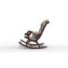 Loris Solid Wood Rocking Chair in Beige printed Colour