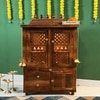 D'Dass Honey Finish Solid Sheesham Wooden Temple For Pooja