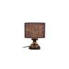 Johnson Blue Natural Fiber Shade Table Lamp with Black Iron Base