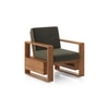 Moreno 1 Seater Solid Wood Sofa in Amber Walnut Finish and Juniper Green Fabric