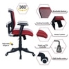 Peacifice Mid Back Ergonomic Chair in Red Colour