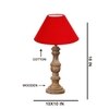 Devansh Red Cotton Table Lamp With  Wood Natural Base (10X18 Inches)-29
