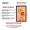 The Castle Decor Boho Abstract Botanical Wall Art Set of 3 Design 13 11x17 Inch