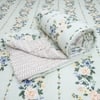 Green Floral 4 Pcs Comforter set with Queen size bedsheet + 2 Pillow covers