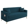 Convil Velvet 3 Seater Sofa in T blue Color