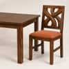 Globally Indian Anvaya Solid Sheesham Wood 6 Seater Dining Table Set 6 Chairs Terracotta Orange