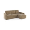 Apollo Sofa (Colour : Fawn Velvet, Cushion : Soft, Back Type : Regular, Seating Capacity : Right Aligned 2 Seater + Right Aligned Chaise + Ottoman)