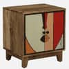 Desso Mango Wood Hand Painted Multicolour 2 Door Small Cabinet In Natural Finish