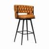 Doe Buck Presley Braided Faux Leather Bar Stool in Tan Colour
