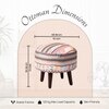 Hues Jacquard Wooden Ottoman in Multicolor