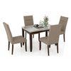 Matteo Stone 4 Seater Dining Table In Dark Walnut Finish