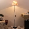 Cleo Multicolour Fabric Floor Lamp with Black Iron Base