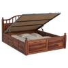 Syan Solid Wood King  Size Upholstered Bed With Hydraulic Storage (Honey Oak Finish)
