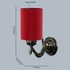 Devansh Metal Electric Wall Light in Antique Gold Colour with Red Shade Count of 1 Light