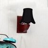 Devansh Wood Wall Mounted Lamp With Black Cotton Shade