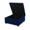 Doe Buck Tufted Storage Ottoman Bench in Mustard Blue Colour Fabric