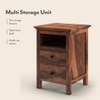 Snooze Solid Wood Bedside Table in Teak Finish