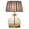 Tuscan Glass and Wood Table Lamp With Natural Linen Shade
