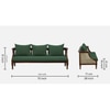 Linton 3 Seater Seater Wooden Sofa in Green Fabric
