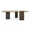 Muro Rectangular Marble Coffee Table In Danish Walnut Finish