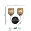 Devansh Steel Electric Wall Light in Steel Colour with Lavender Shade Count of 2 Lights