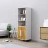 Hexa Engineered Wood Bookshelf Multipurpose Storage Rack in Frosty White and Giant Wood Colour