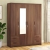 Hilton 4 Doors 4 Drawers Wardrobe With Mirror and Lock in Chestnut Acacia Finish