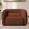 Zenol Boucle Fabric 1 Seater Sofa In Orange