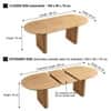 Velin Oval 6 to 8 Seater Extending Solid Wood Pedestal Dining Table Brown