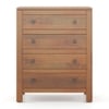 Walter Solid Wood Chest of Drawers in Amber Walnut Finish