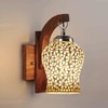 Devansh Solid Wood Electric Wall Light in Brown Colour with Multi Shade Count of 1 Light