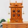 tanmayi engineered wood prayer unit in teak finish