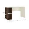 Astra Study Desk with Open Shelves in Ivory Coffee Walnut Colour