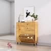Hexa Red Engineered Wood Shoe Rack in Giant Wood Colour