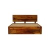 Esra Sheesham Wood Queen Size Bed Box Storage Honey OakOak Finish (60 x 78 inches)
