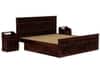 Moglis Solid Wood King  Size Bed With Drawer Storage (Walnut Finish)