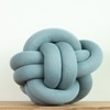 Nodo Cotton Knitted Knot Pillow  Cadet Blue 11X11 Inches