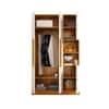 Hexa Red Wooden 4 Door Wardrobe with Hanging Space in Giant Wood and Frosty White Colour