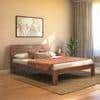 Boston Solid Wood King Size Non Storage Bed in Teak Finish