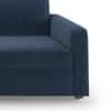 Apollo Fabric Sectional Sofa (Colour : Lapis Blue, Cushion : Hard, Back Type : Regular, Seating Capacity : Left Aligned 3 Seater + Left Aligned Chaise + Ottoman)